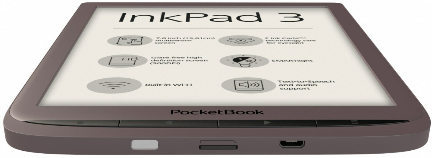 Czytnik E-Booków POCKETBOOK InkPad 3 ekran pojemność bateria waga wykonanie dysk rozdzielczość