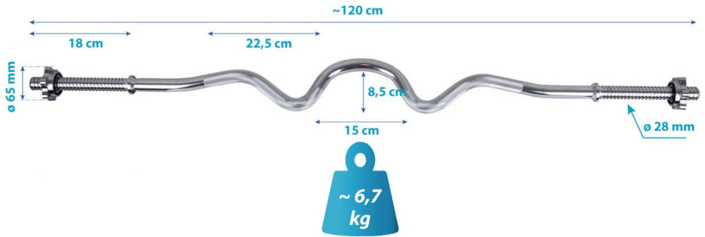 Gryf ENERO FIT 1002569 (120 cm) wymiary elementy
