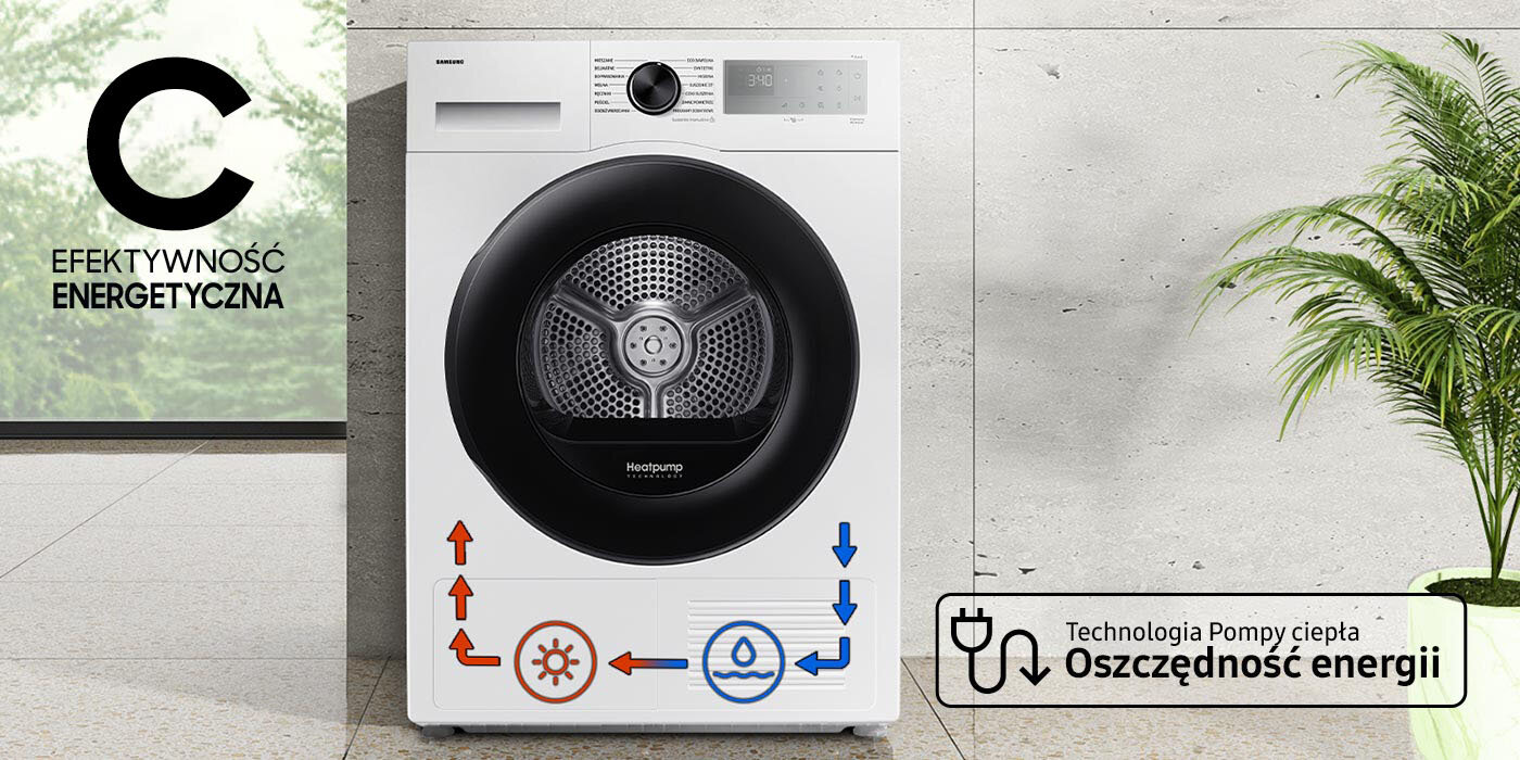 Suszarka Samsung dv90dg52a0aheo klasa energetyczna C Suszarka Samsung dv90dg52a0aheo klasa energetyczna C