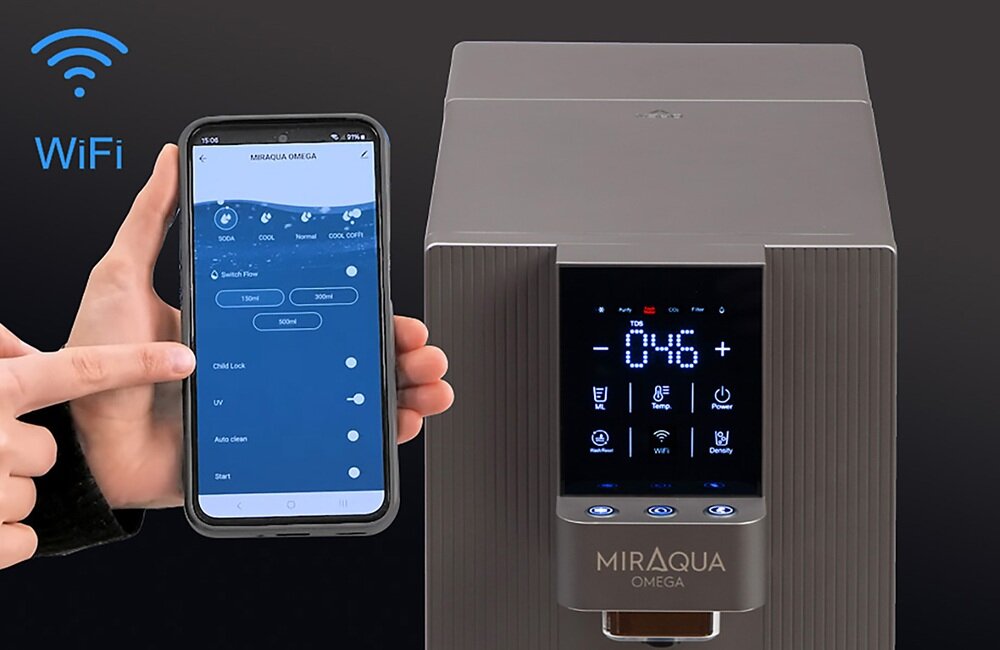 Dystrybutor Wody Opus Miraqua Omega 2 obsługa z poziomu aplikacji