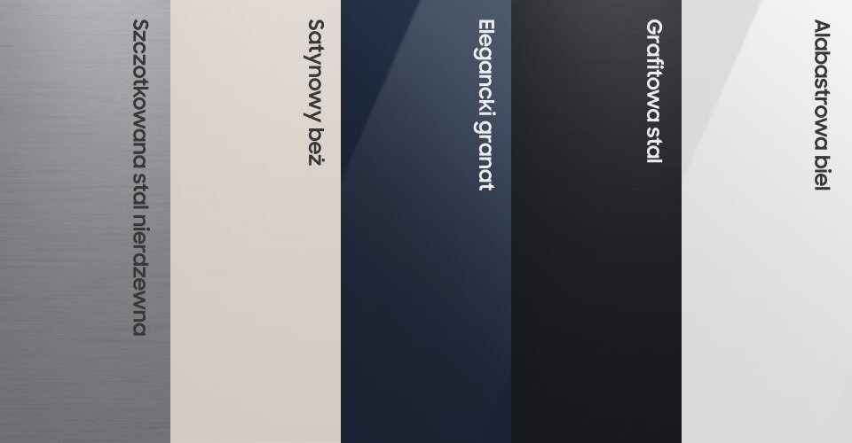 Kolory paneli dostępne w Media Expert dla lodówek Bespoke 