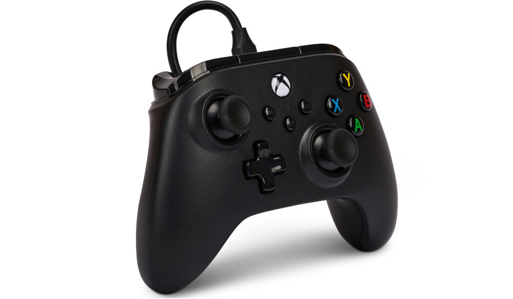 Kontroler POWERA  Nano Czarny konsola pc komputer smartfon android sterowanie kompatybilność przyciski gałki analogi łączność bateria zasilanie spusty panel obudowa waga zasięg 