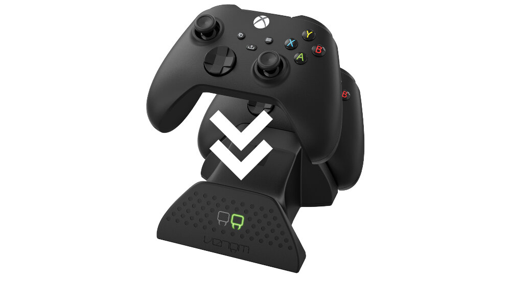 VENOM VS2879 Xbox Series S/X & One Red Twin Docking Station + 2 batteries czas pracy podwójna moc niezależność