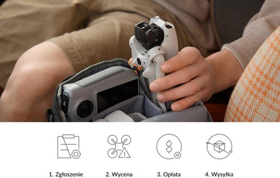 Osoba chowająca drona DJI Lito 1 do torby.