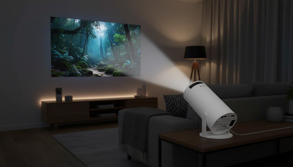 Projektor DENVER PR-2500 HD LCD 175 ANSI lumenów kontrast 2500:1 HD Full HD 1920 x 1080, projektor w pomieszczeniu
