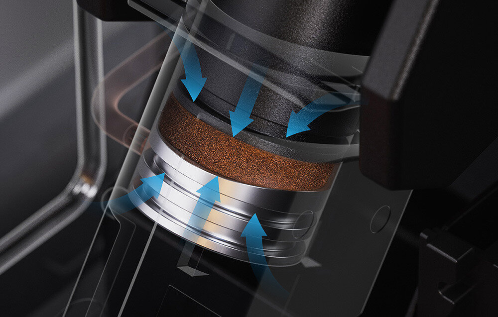 Ekspres MOVA Virtuoso 10 Pro Czarny 8 kawowych klasyków w menu Ciśnienie 19 barów funkcja wstępnego parzenia automatyczne programy ośmiu napojów  kawa regulowana wysokość wylewki, system LatteCraft dotykowy panel sterowania funkcja automatycznego czyszczenia