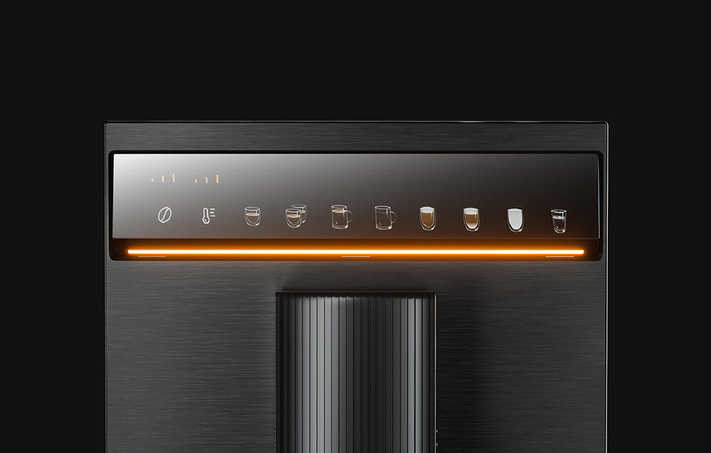 Ekspres MOVA Virtuoso 10 Pro Czarny Szybki wybór ulubionej kawy Dotykowy panel sterowania wybór jednego z ośmiu dostępnych napojów od espresso po latte funkcji LatteCraft do cappuccino czy latte