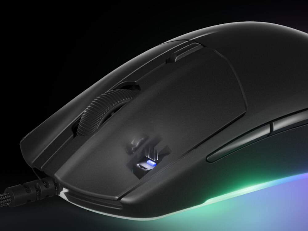 Mysz STEELSERIES Rival 3 Gen 2 widok mechanicznego przełącznika żywotność do 60 milionów kliknęć długa żywotność stała jakość