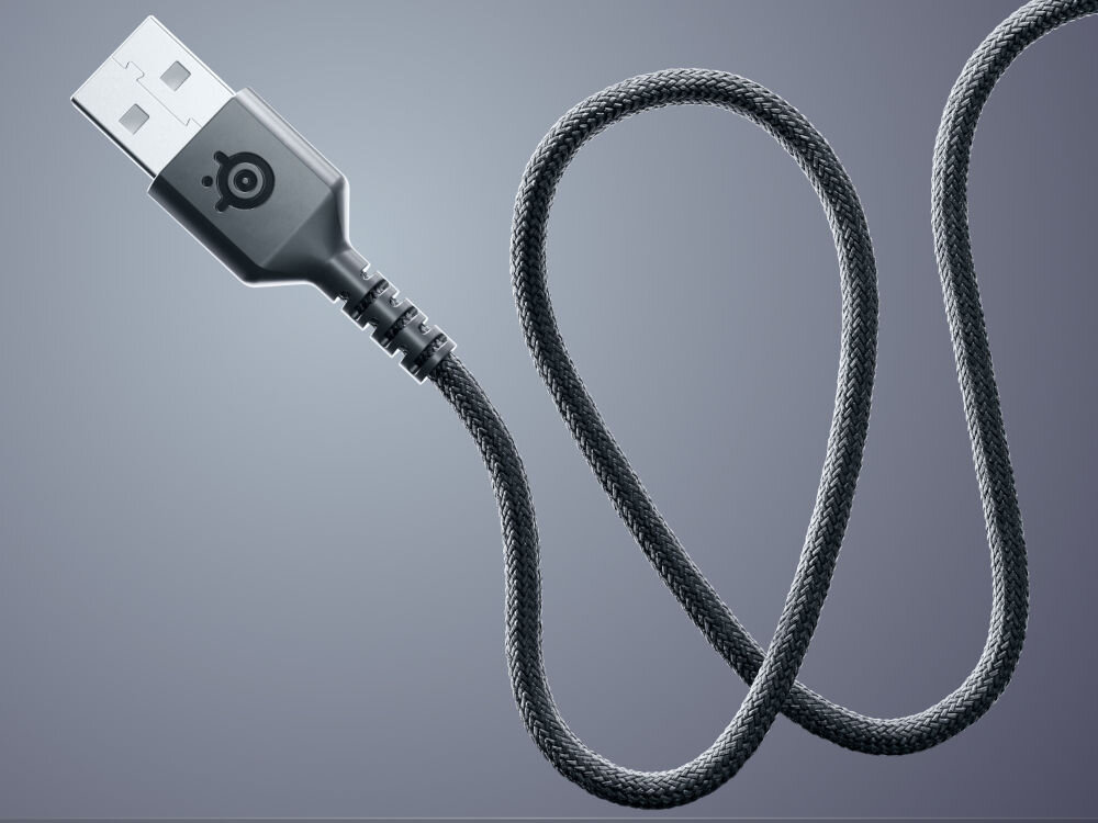 Mysz STEELSERIES Rival 3 Gen 2 przewód z plecionki kabel w oplocie pleciony kabel Super Mesh Paracord lekkość ruchu ślizgacze teflonowe PTFE