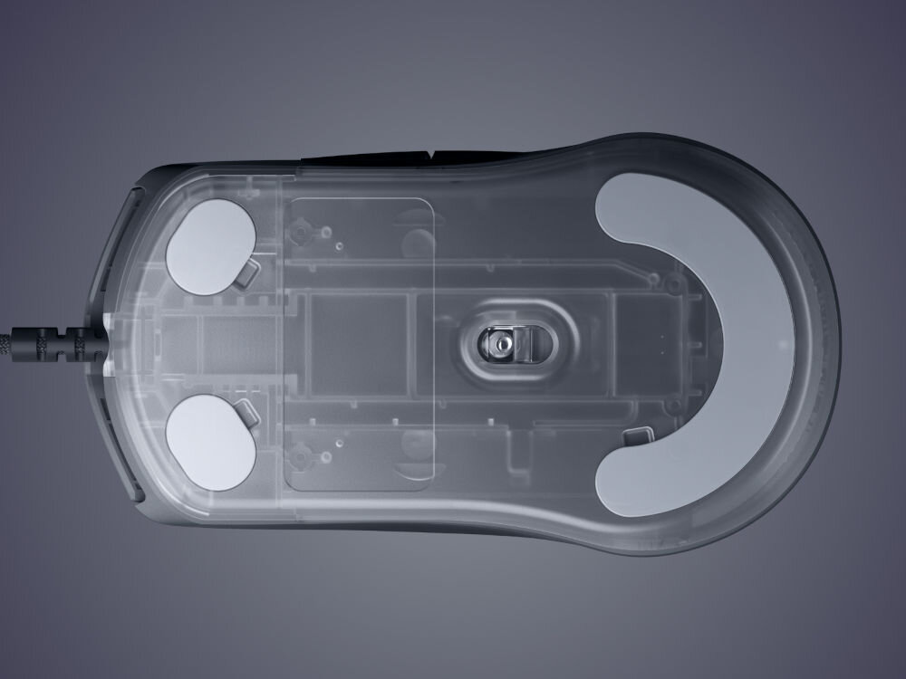 Mysz STEELSERIES Rival 3 Gen 2 widok z dołu ergononiczny kształt lekka budowa komfort