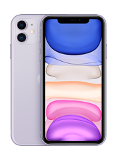 Na obrazie widoczny jest smartfon z dużym ekranem, na którym wyświetlane są kolorowe paski. Obok znajduje się tył urządzenia z dwoma aparatami i logo producenta w kształcie nadgryzionego jabłka.