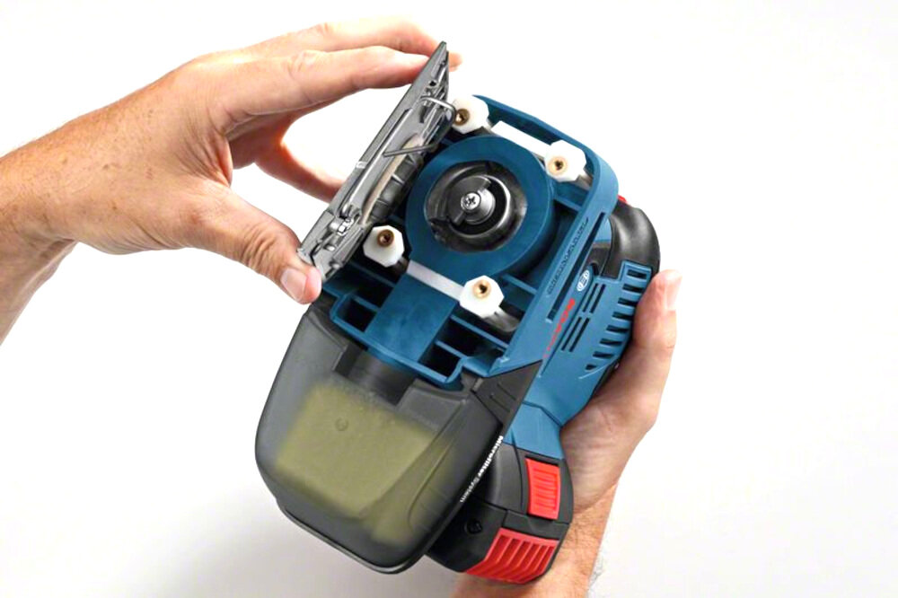 Szlifierka oscylacyjna BOSCH GSS 18 V-10 Professional doskonałe wyważenie sprzętu wyjątkowa ergonomia  szereg możliwości wymiany płyt szlifierskich kwadratowa prostokątna trójkątna