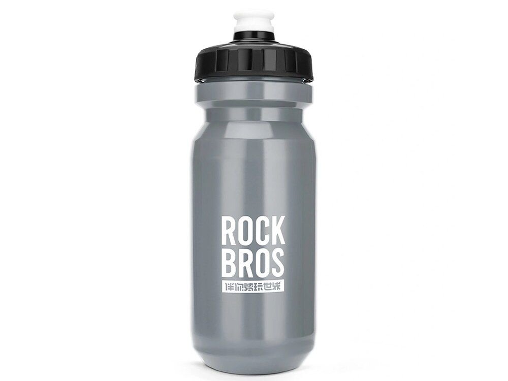 Bidon ROCKBROS 35210066005 600 ml Szary, nawodnienie, rower, trening, ruch, Sportowa butelka na białym tle.