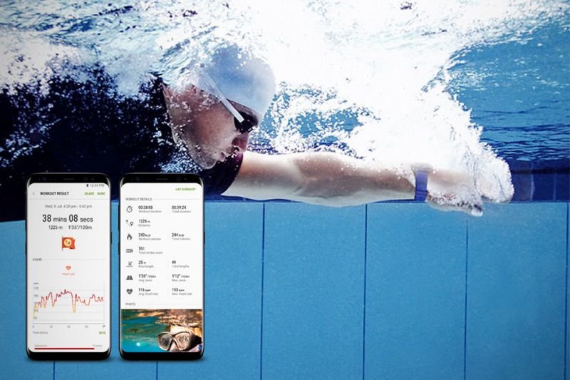Samsung Zaawansowane monitorowanie pływania Samsung Zaawansowane monitorowanie pływania