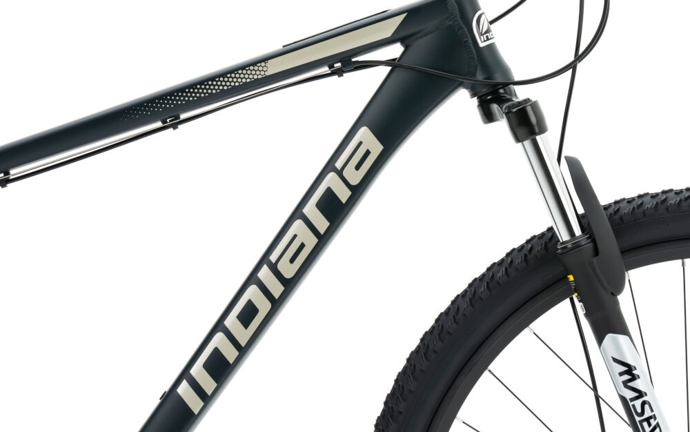 Rower górski MTB INDIANA X-Pulser 1.9 M21 29 cali męski Grafitowo-beżowy rower na białym tle widoczny z boku komfort jazdy odpowiednia kontrola nad rowerem 21-calowa aluminiowa rama rower jest bardzo zwinny lekki waga 16 kg łatwo podnieść go odporność na korozję wybór rozmiaru ramy Twój wzrost mierzony w zrelaksowanej pozycji typ roweru dla osób o wzroście od 180 do 180 cm