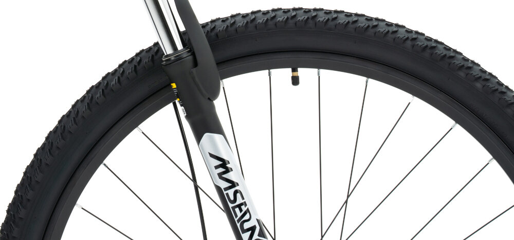 Rower górski MTB INDIANA X-Pulser 1.9 M21 29 cali męski Grafitowo-beżowy zbliżenie na oponę widok z boku rozmiar koła 29 cali szybkie osiągnięcie docelowej prędkości jazdy łatwiej jest pokonać różne przeszkody szerokie opony marki WANDA z głębokim bieżnikiem aluminiowe, stożkowe obręcze RUNTOBIKE zachowanie regularnego kształtu kół stabilne trzymanie opony bezpieczna i komfortowa jazda regularne sprawdzanie ciśnienia powietrza wartość na bocznej części opony