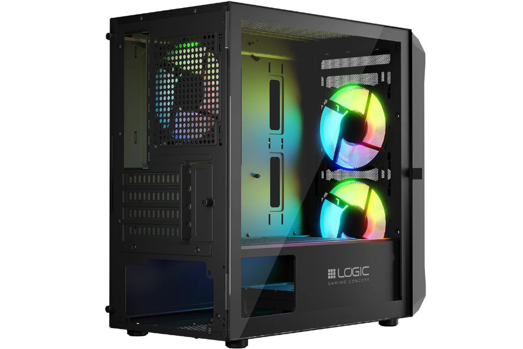 Obudowa LOGIC Portos Mini ARGB Filtry montaż aranżowania kabli panel