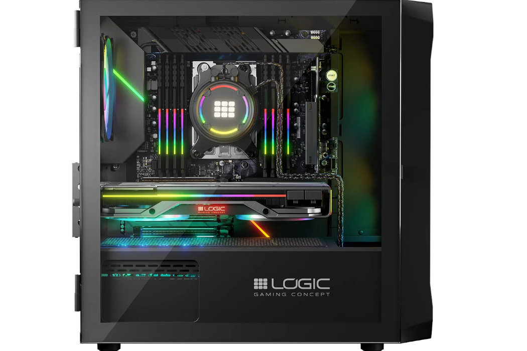 Obudowa LOGIC Portos Mini ARGB Filtry montaż aranżowania kabli panel