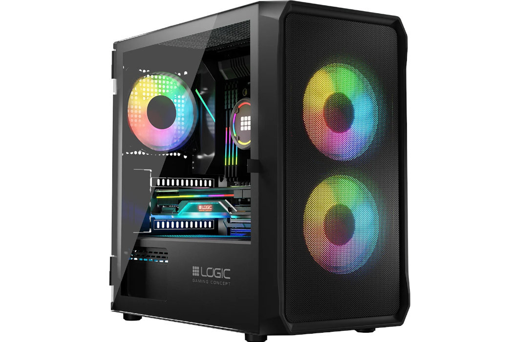 Obudowa LOGIC Portos Mini ARGB Filtry montaż aranżowania kabli panel