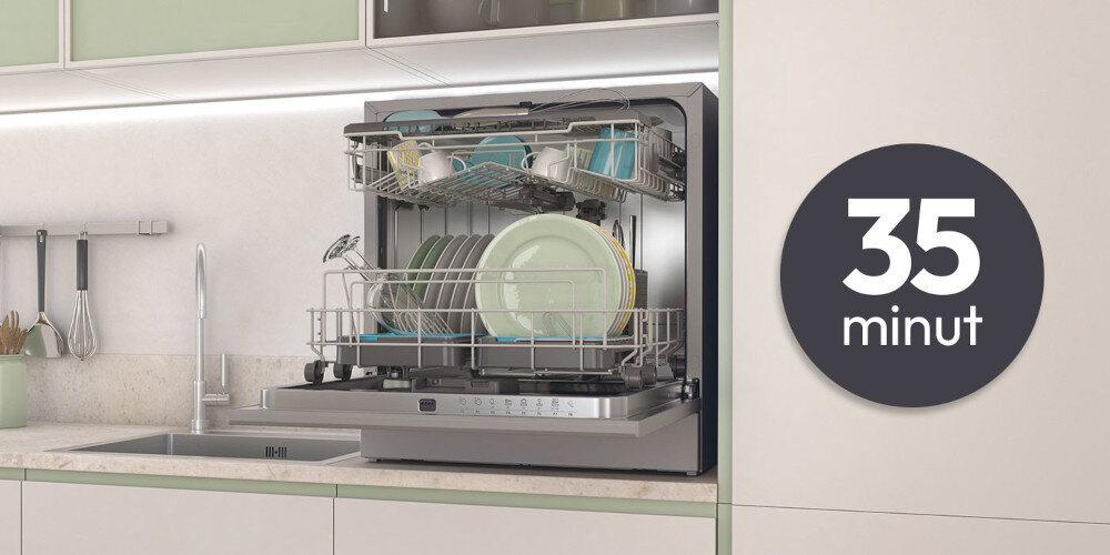 ZMYWARKA CANDY CP 8F9FFA RAPIDO Program szybki ekspresowe mycie krótki czas 35 minut połowa załadunku wsadu oszczędności