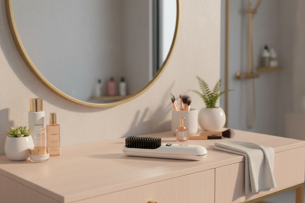 Szczotka prostująca BEAUTYME HSC950W z funkcją szybkiego prostowania jak w salonie fryzjerskim