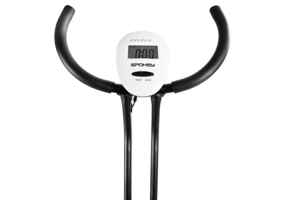 Rower mechaniczny SPOKEY XFit czytelny wyswietlacz uchwyty na raczkach neopren dlonie nie beda sie slizgac bezpieczne uzytkowanie