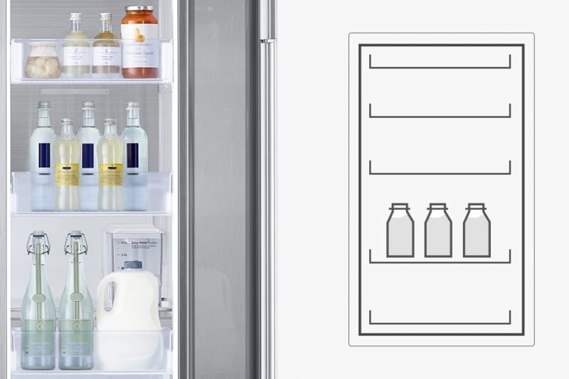 Samsung Proste dostosowanie przestrzeni. Pojemniki na drzwiach