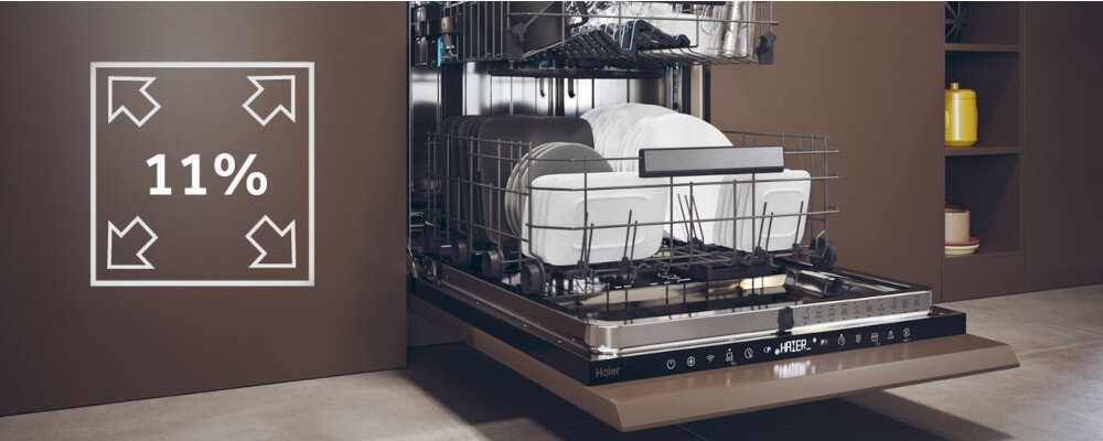 Zmywarka HAIER XS 6B0S3FSB więcej miejsca przestrzeń pojemność