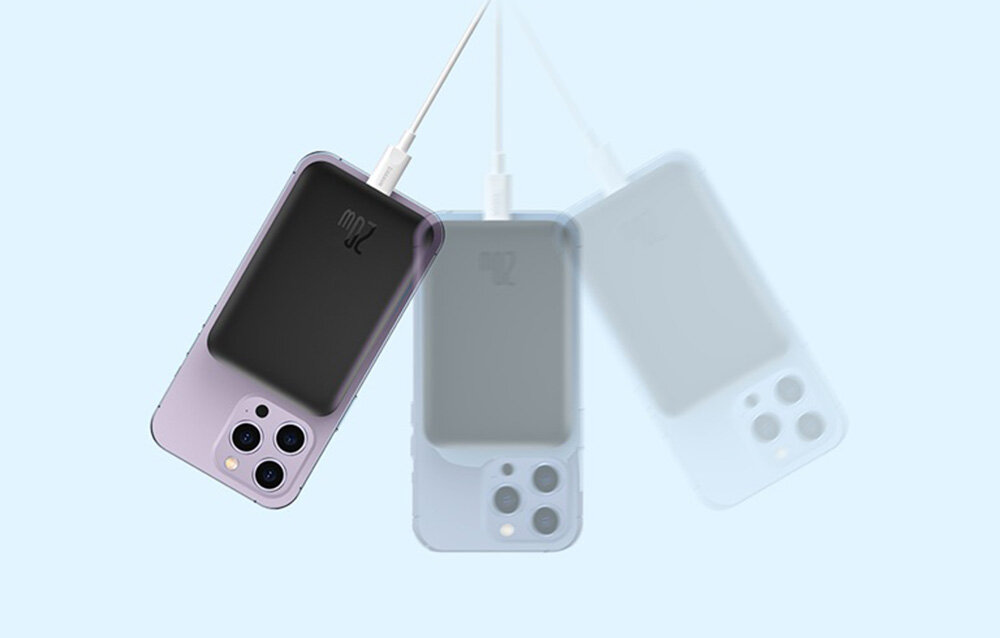 Powerbank BASEUS Magnetic Mini 6000mAh 20W ladowanie bezprzewodowe przewodowe obsluga moc