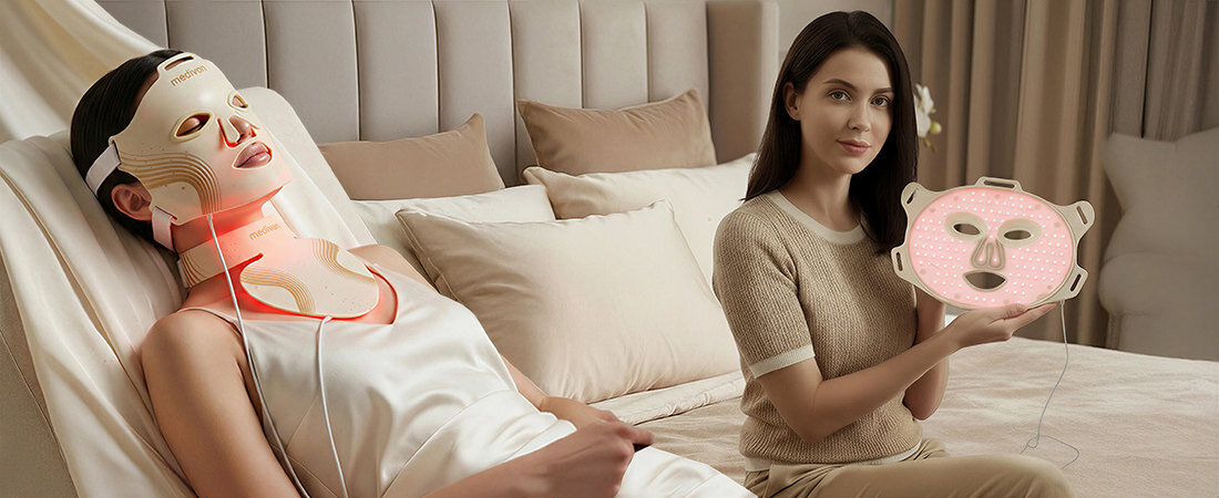 Maska LED MEDIVON Lumi Max zdjęcie lifestyle W domowym zaciszu