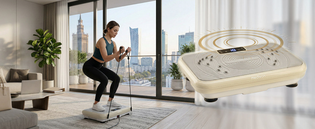 Platforma wibracyjna MEDIVON Oxya Fit zdjęcie lifestyle Dla domowej aktywności