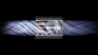 Zbliżenie na elementy budowy suszarki w okrągłej kapsule