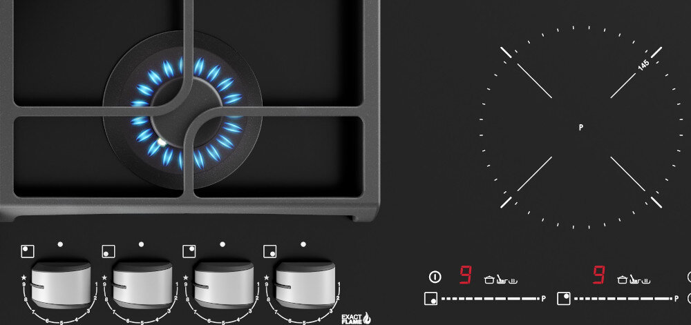 TEKA JZC 96324 ABC BK gaz palnik pokrętło zapalacz płomień exact flame