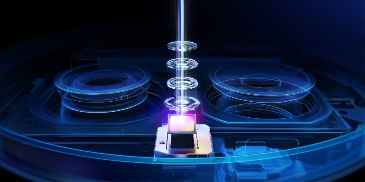 Smartfon VIVO X300 Ultra Zbliżenie na części wewnętrzne dodatkowego aparatu multispektralnego