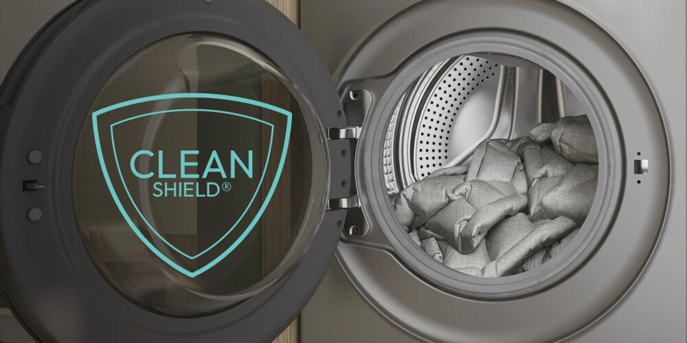 Pralka CANDY AI BS 49SB8G-S Higieniczne pranie z systemem antybakteryjnym Clean Shield usuwanie bakterii zarazków czyste pranie wolne od bakterii od osadów zapachów certyfikat