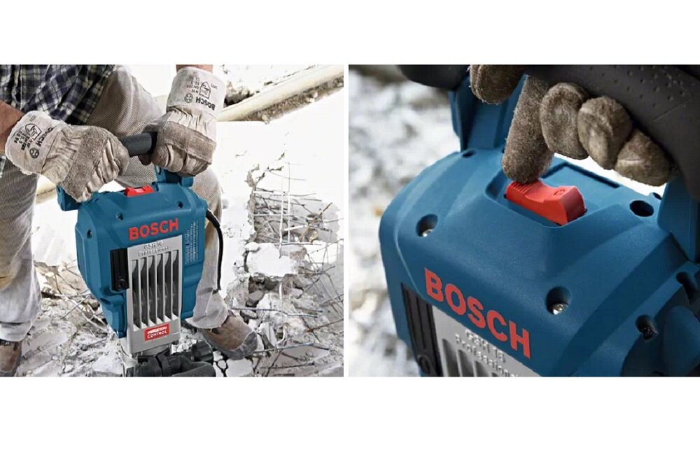 Młot wyburzeniowy BOSCH GSH 16 28 Pokryta antypoślizgową okładziną rękojeść System Vibration Control