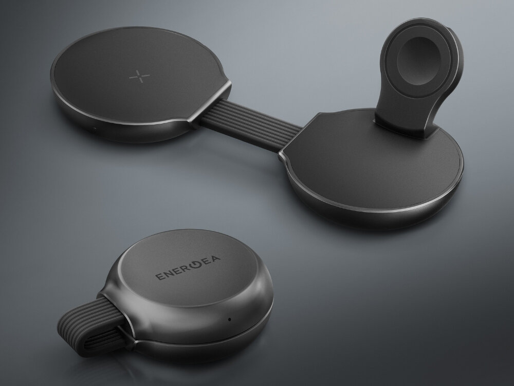 Ładowarka indukcyjna ENERGEA AluMag Trio 2 3w1 25W
                ładowarka w różnych konfiguracjach na szarym tle
