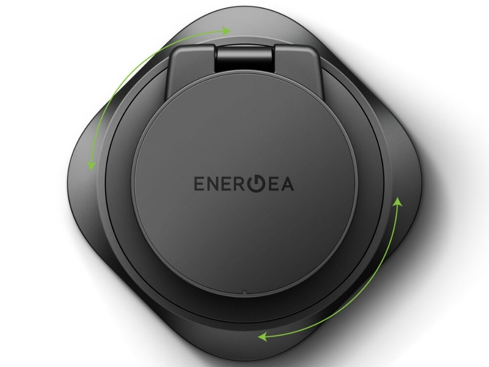 Ładowarka indukcyjna ENERGEA AluMag Gyro 360 25W
                grafika produktowa na białym tle kompaktowa składana konstrukcja obudowa metal minimalistyczna bryła