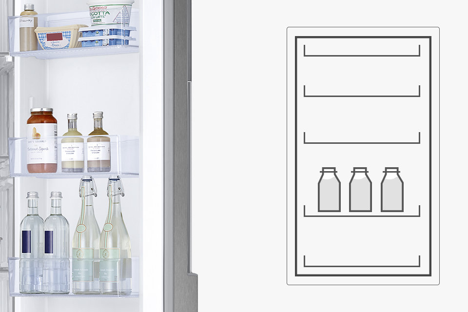 Samsung Proste dostosowanie przestrzeni. Pojemniki na drzwiach