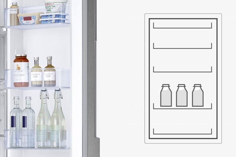 Samsung Proste dostosowanie przestrzeni. Pojemniki na drzwiach