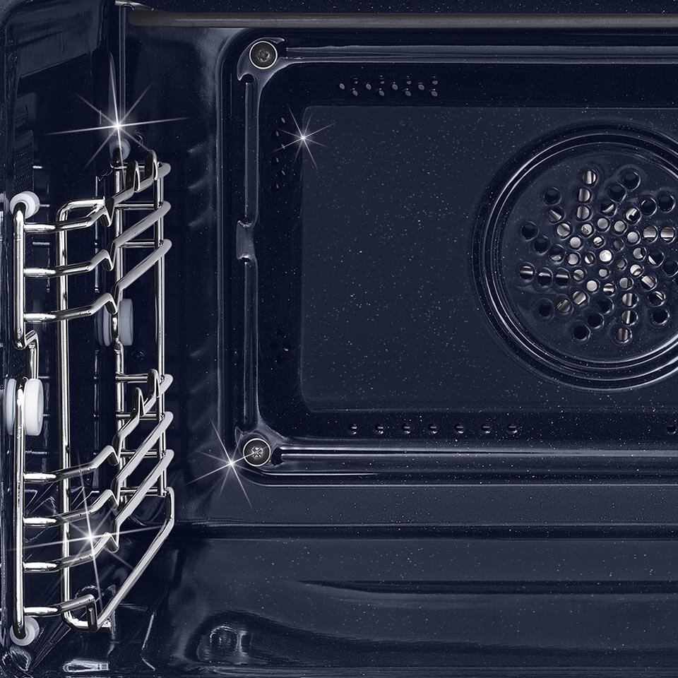 Na zbliżeniu można zobaczyć gładką powierzchnię z emalii ceramicznej