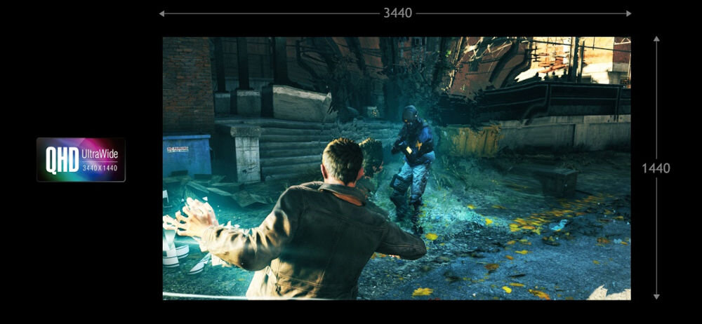 Monitor ACER Nitro XV345CURX0BMIIPPHX 34 cale 3440x1440px 200Hz 0.5 ms [GTG] Curved prezentacja gry w rozdzielczości UWQHD czarne tło do gier i edycji wysoka rozdzielczość realistyczny obraz