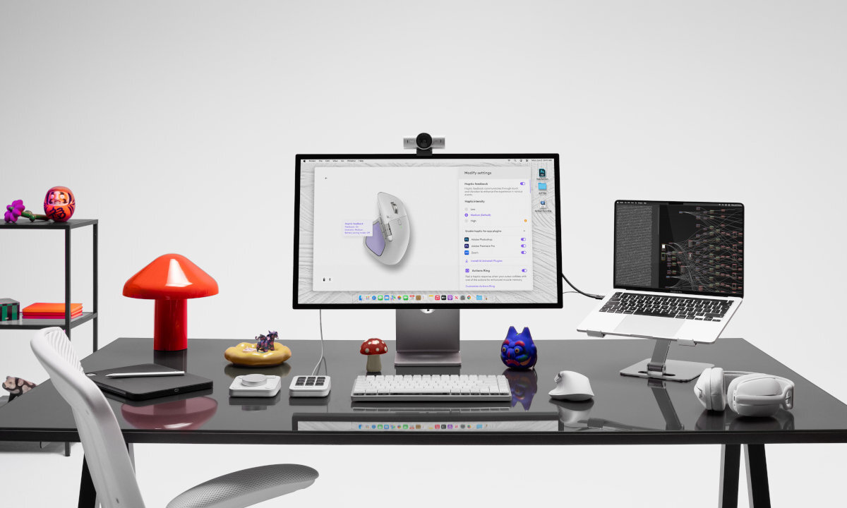 LOGITECH MX Master 4 MX Master 4 trzech urządzeń jednocześnie komputerem, laptopem i tabletem Logi Options+ Windows, macOS, Linux czy ChromeOS - mysz na stanowisku komputerowym