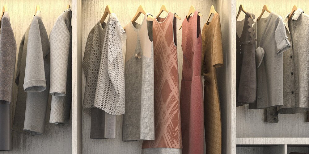 PRALKA HAIER HW90G-BD14979U1S lifestyle wizualizacja garderoba wieszaki ubrania sukienki koszule marynarki kurtki płaszcze Refresh delikatna mikropara odświeżanie odzieży usuwanie zapachów kurzu Refresh mniej zagnieceń