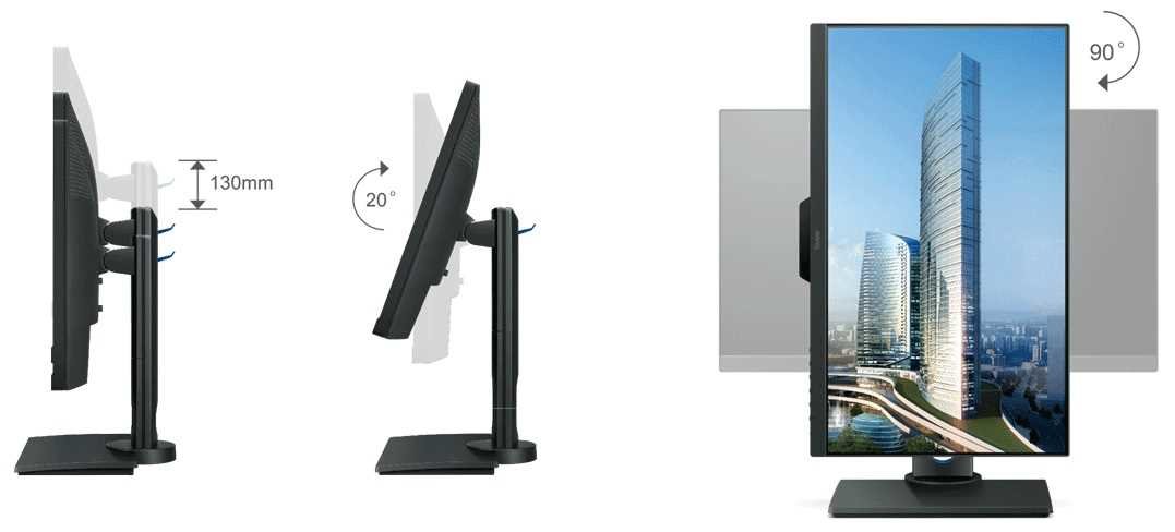 Monitor BENQ PD2500Q - Regulacja Pochylenia i Wysokości
