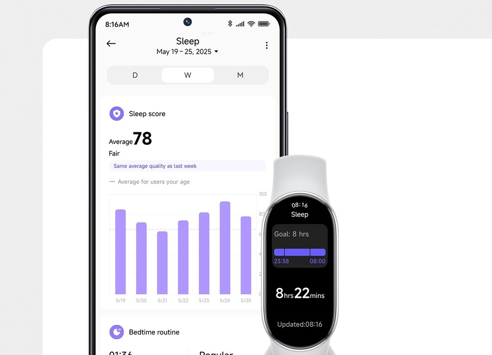Smartband XIAOMI Mi Band 10 screen z apki zdrowie stres tętno pomiary czujnik  