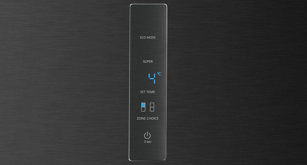 Lodówka HISENSE RB440N4WFE panel kontrolaa sterowanie ustawienia łatwe proste wyświetlacz temperatura