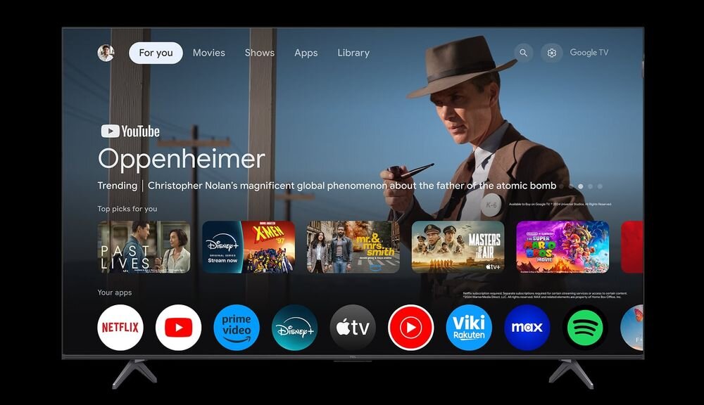 Telewizor TCL 65C6K - Ikona przedstawia schemat telewizora z interfejsem