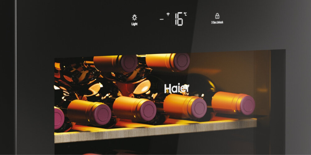 CHŁODZIARKA DO WINA HAIER HWS34GGH1 Temperatura wina zawsze pod kontrolą dotykowy panel sterowania