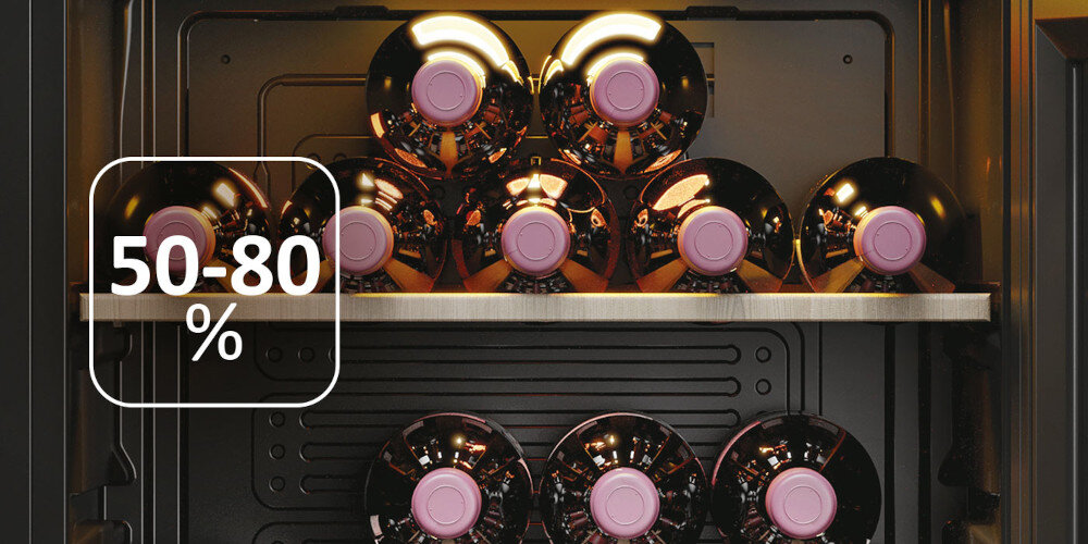 CHŁODZIARKA DO WINA HAIER HWS34GGH1 Idealny poziom wilgotności regulacja optymalny poziom